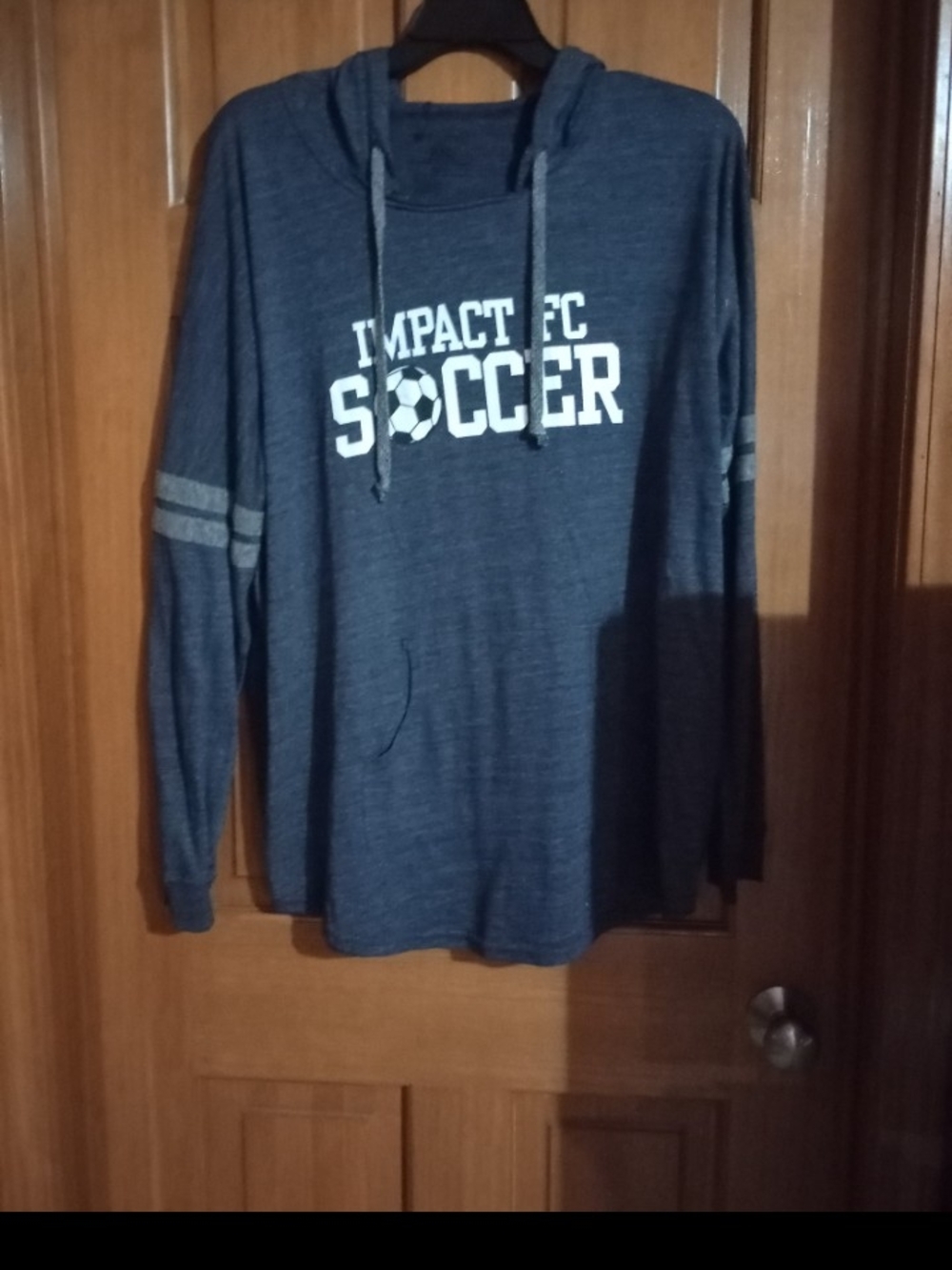 Holloway Navy Crewneck Soccer Pullover with Hood